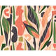 Abstract Leaf Shapes Orange Mural (Large) by Origin Murals