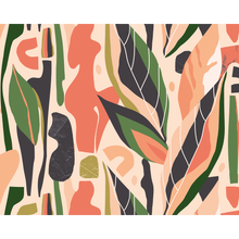 Abstract Leaf Shapes Orange Mural (Medium) by Origin Murals