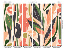 Abstract Leaf Shapes Orange Mural (Medium) by Origin Murals