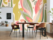 Abstract Leaf Shapes Pink Mural (Large) by Origin Murals