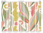 Abstract Leaf Shapes Pink Mural (Large) by Origin Murals