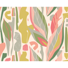 Abstract Leaf Shapes Pink Mural (Medium) by Origin Murals