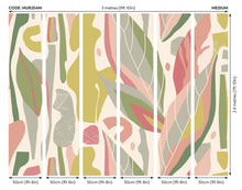 Abstract Leaf Shapes Pink Mural (Medium) by Origin Murals