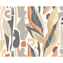Abstract Leaf Shapes Grey Mural (Large) by Origin Murals