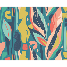 Abstract Leaf Shapes Blue Mural (Large) by Origin Murals