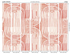 Curved Line Texture Orange Mural (Large) by Origin Murals