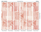 Curved Line Texture Orange Mural (Medium) by Origin Murals