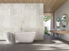 Curved Line Texture Grey Mural (Medium) by Origin Murals