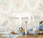 Sleeping Jungle Leopard Grey Mural (Large) by Origin Murals