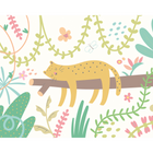 Sleeping Jungle Leopard Green Mural (Medium) by Origin Murals