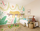 Sleeping Jungle Leopard Green Mural (Medium) by Origin Murals