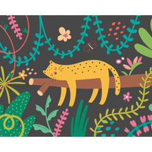 Sleeping Jungle Leopard Black Mural (Medium) by Origin Murals