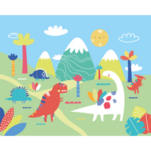 Dinosaur Land Green Mural (Large) by Origin Murals