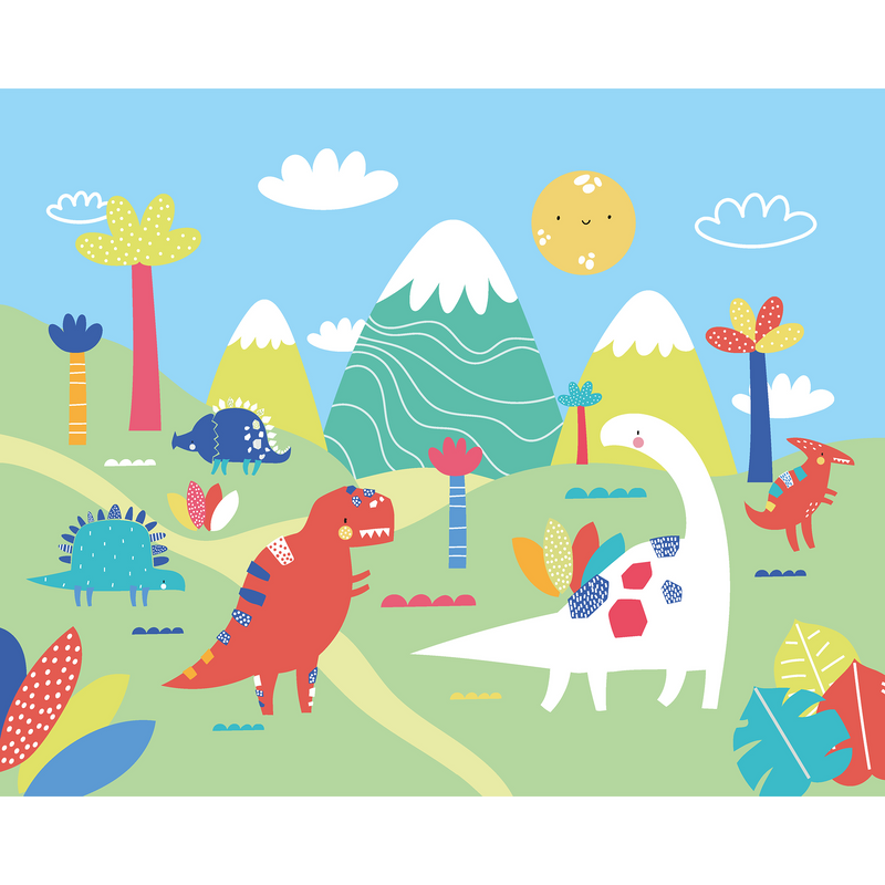 Dinosaur Land Green Mural (Medium) by Origin Murals