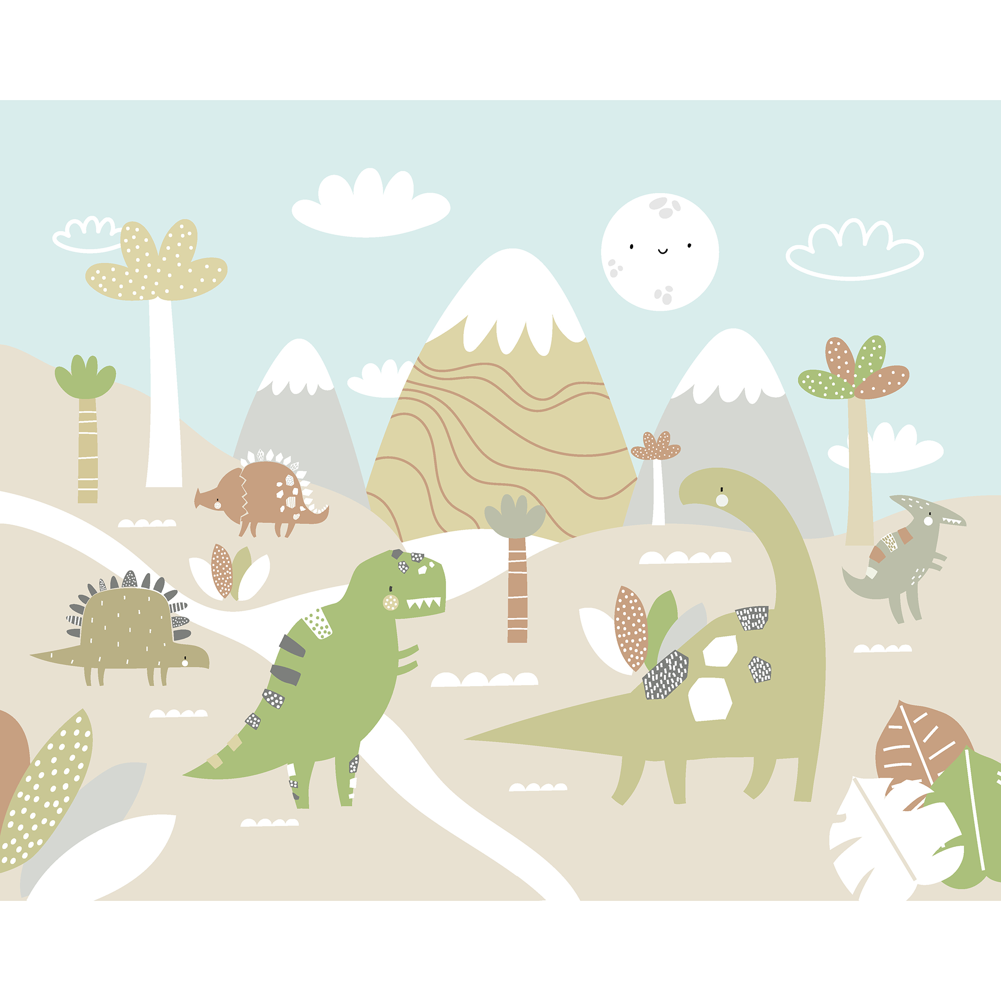 Dinosaur Land Natural Mural (Large) by Origin Murals