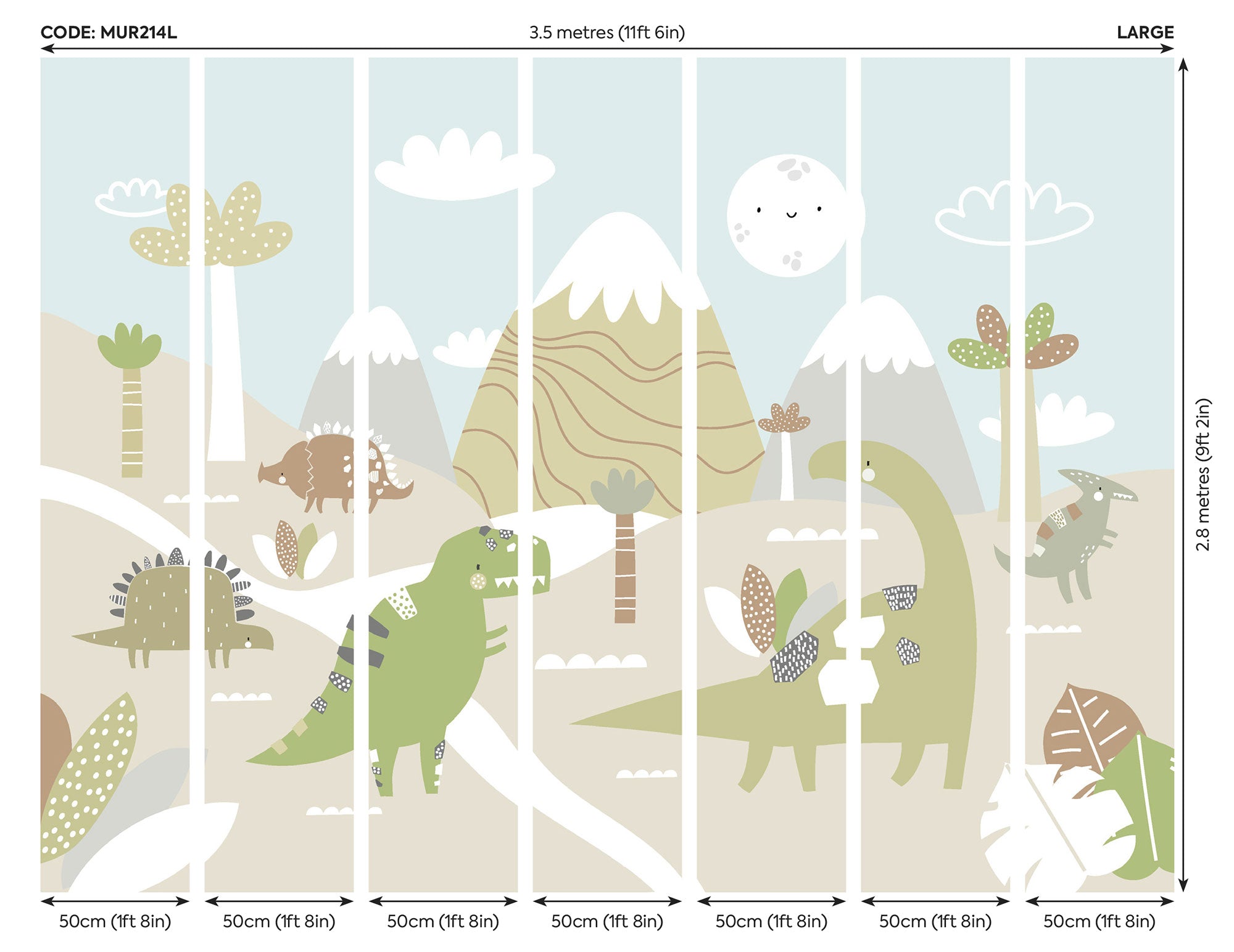 Dinosaur Land Natural Mural (Large) by Origin Murals