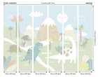 Dinosaur Land Pale Green Mural (Medium) by Origin Murals