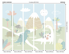 Dinosaur Land Pale Green Mural (Medium) by Origin Murals
