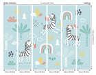 Dancing Zebras Blue Mural (Medium) by Origin Murals