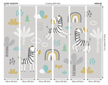Dancing Zebras Grey Mural (Medium) by Origin Murals