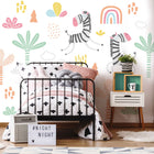 Dancing Zebras White Mural (Large) by Origin Murals