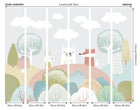 Woodland Friends Grey Mural (Medium) by Origin Murals