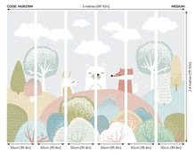 Woodland Friends Grey Mural (Medium) by Origin Murals