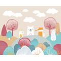 Woodland Friends Orange Mural (Large) by Origin Murals