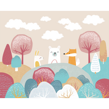 Woodland Friends Orange Mural (Large) by Origin Murals