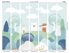 Woodland Friends Blue Mural (Large) by Origin Murals