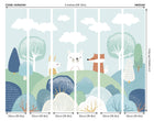 Woodland Friends Blue Mural (Medium) by Origin Murals