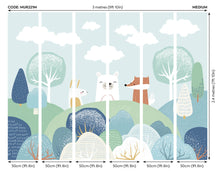 Woodland Friends Blue Mural (Medium) by Origin Murals