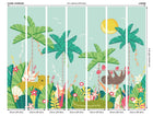 Jungle Animals Blue Mural (Large) by Origin Murals