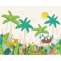 Jungle Animals Green Mural (Large) by Origin Murals