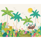 Jungle Animals Green Mural (Medium) by Origin Murals