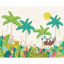 Jungle Animals Green Mural (Medium) by Origin Murals
