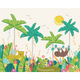 Jungle Animals Green Mural (Medium) by Origin Murals