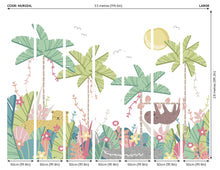 Jungle Animals Pale Green Mural (Large) by Origin Murals
