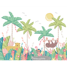 Jungle Animals Pale Green Mural (Medium) by Origin Murals