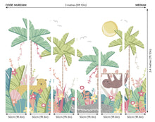Jungle Animals Pale Green Mural (Medium) by Origin Murals