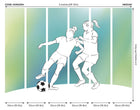 Girls Playing Football Green Mural (Medium) by Origin Murals
