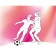 Girls Playing Football Pink Mural (Large) by Origin Murals