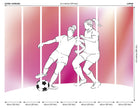 Girls Playing Football Pink Mural (Large) by Origin Murals