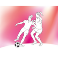Girls Playing Football Pink Mural (Medium) by Origin Murals