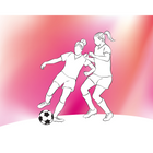 Girls Playing Football Pink Mural (Medium) by Origin Murals