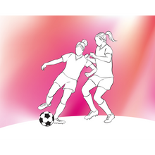 Girls Playing Football Pink Mural (Medium) by Origin Murals