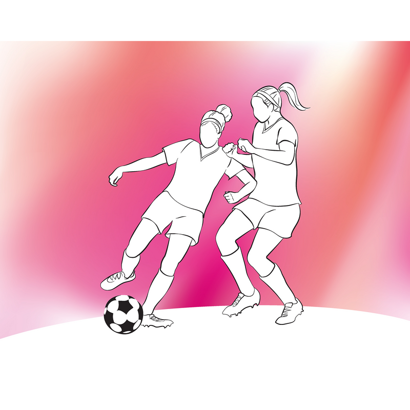 Girls Playing Football Pink Mural (Medium) by Origin Murals