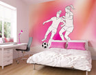 Girls Playing Football Pink Mural (Medium) by Origin Murals