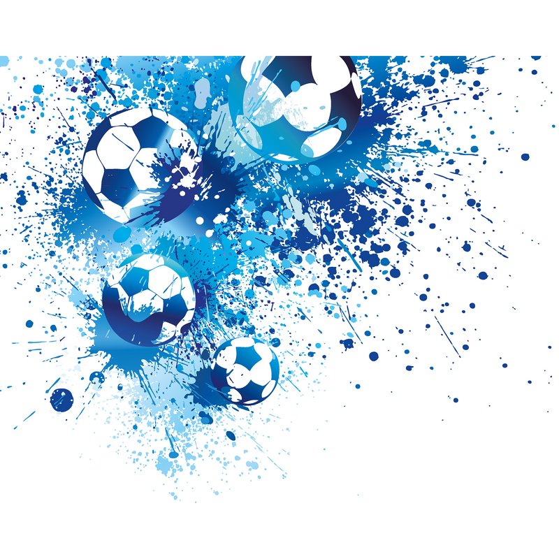 Football Splash Blue Mural (Large) by Origin Murals