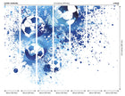 Football Splash Blue Mural (Large) by Origin Murals